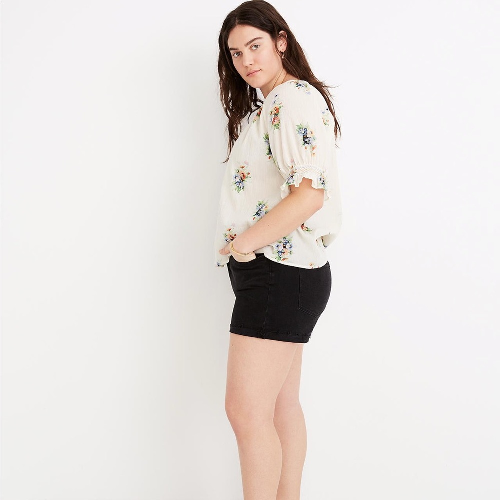 Madewell Smocked Button-Down Top 3X, NWOT